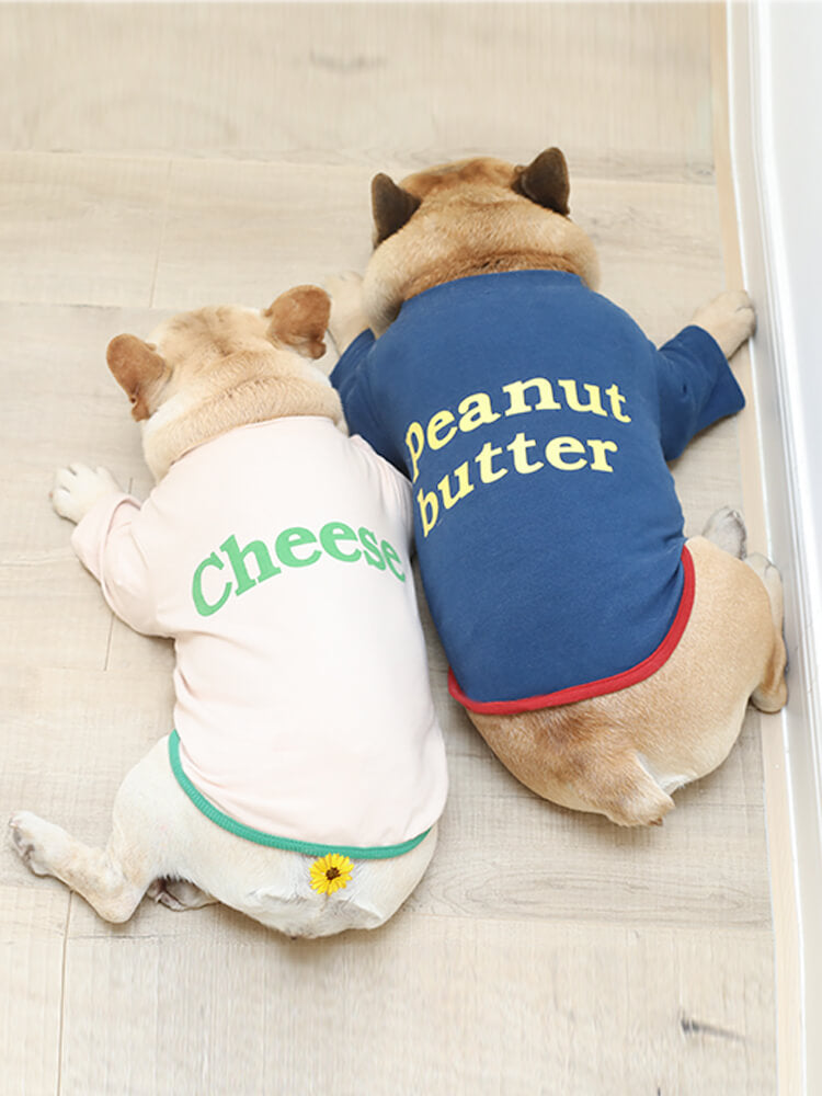 Dog 'Cheese' 'Peanut Butter' Shirt for Bulldog - Frenchiely
