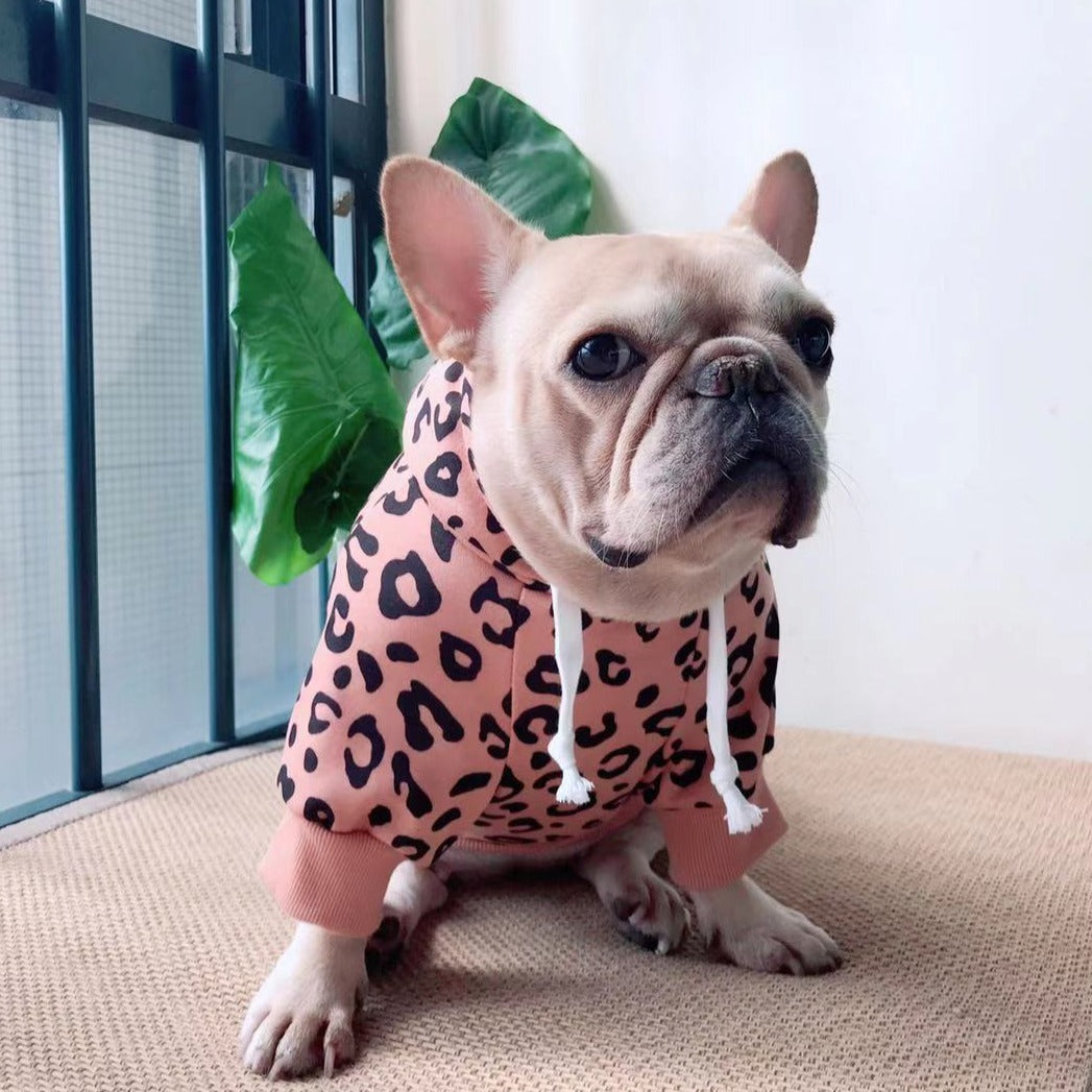 French Bulldog Leopard Hoodie- Frenchiely
