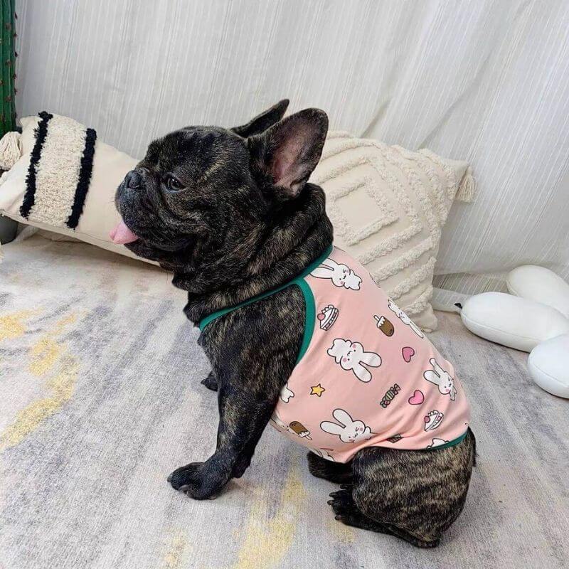 Dog Pink Bunny Shirt FOR FRENCH BULLDOGS BY FRENCHIELY