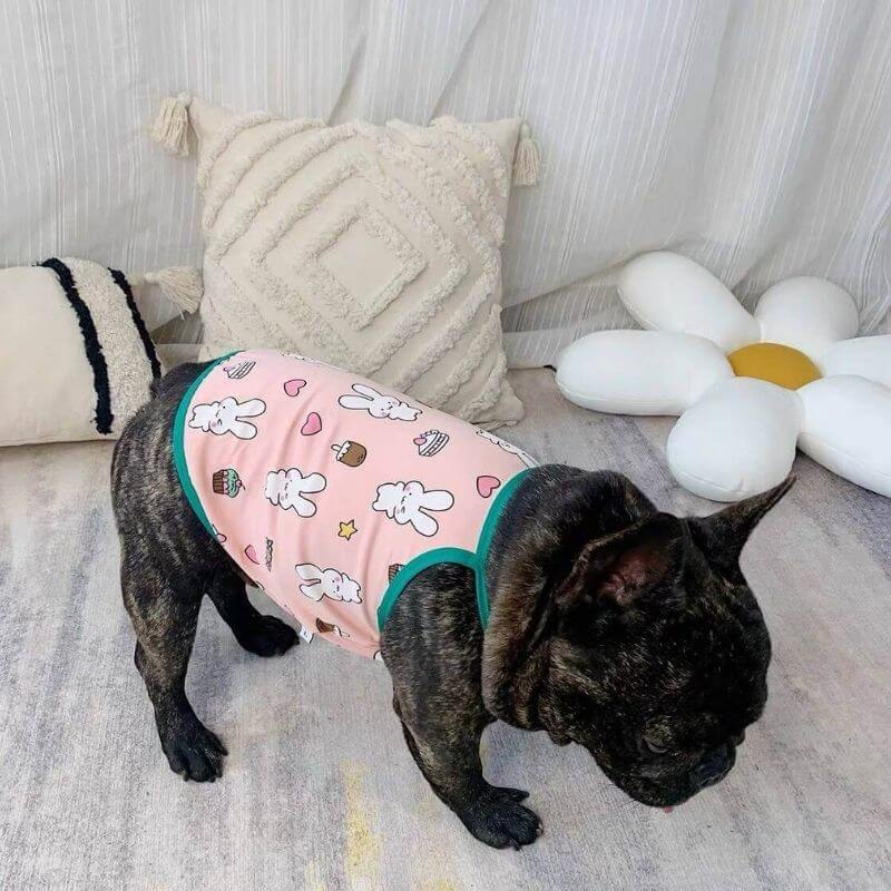 Dog Pink Bunny Shirt FOR FRENCH BULLDOGS BY FRENCHIELY