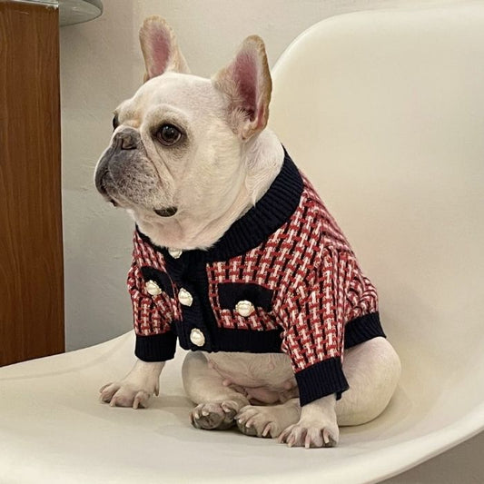 Lady Plaid Sweater Frenchielydogredplaidcardigansweaterforfrenchbulldogs02_7