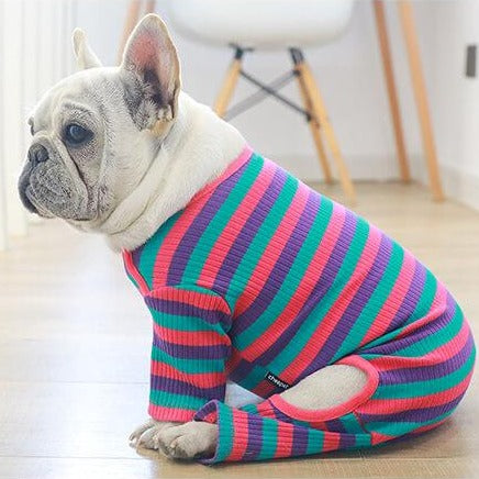 Dog Striped Pajamas PJs for Small Dogs - Frenchiely