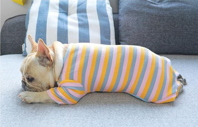 Dog Striped Pajamas PJs for Small Dogs - Frenchiely