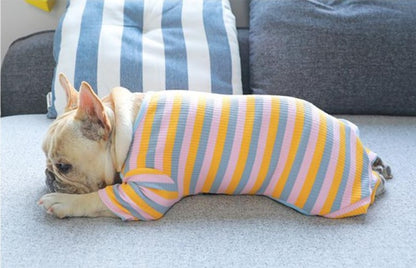 Dog Striped Pajamas PJs for Small Dogs - Frenchiely
