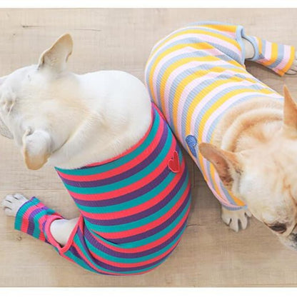 Dog Striped Pajamas PJs for Small Dogs - Frenchiely