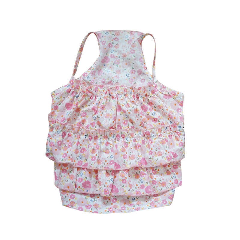 Dog Pink Floral Dress for medium french bulldogs by Frenchiely