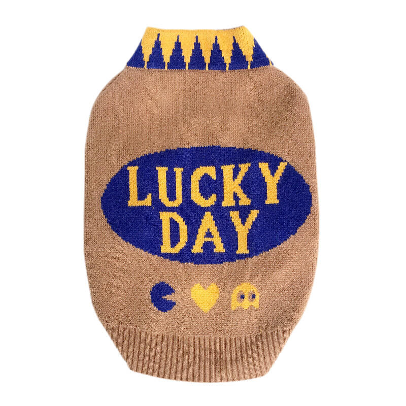 Dog V-neck Sweater Jumper ' Lucky Day' BY FRENCHIELY