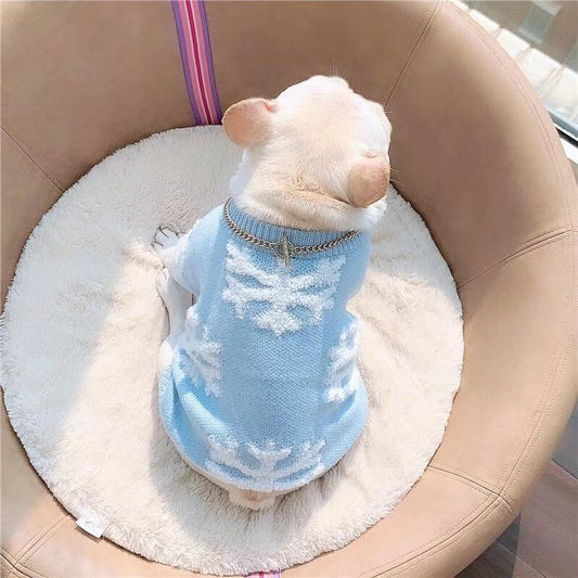 Dog Winter Snowflakes Sweater Jumpers for French Bulldogs