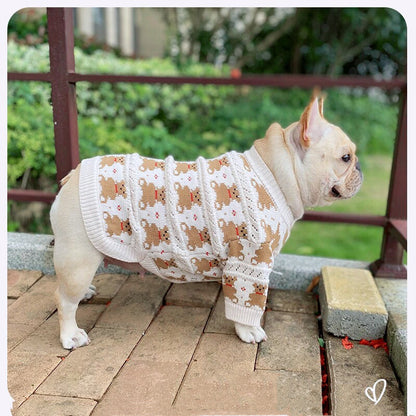 Dog Gingerman Christmas Cardigan Sweater - Frenchiely 