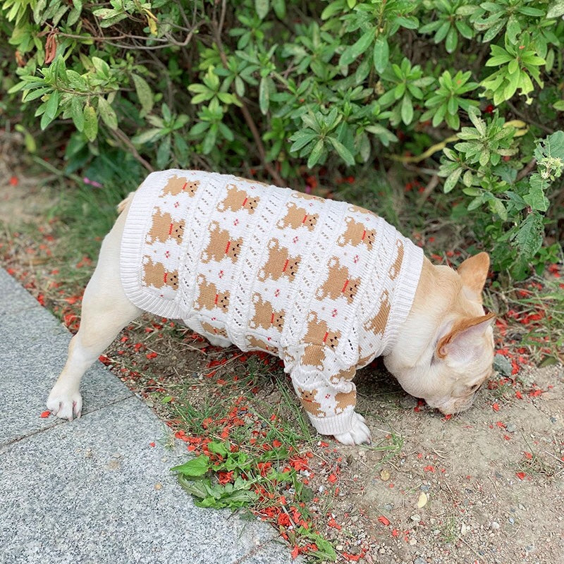 Dog Gingerman Christmas Cardigan Sweater - Frenchiely 