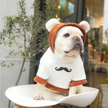 Cartoon Bear Dog Hoodie Costume for Bulldogs-2 Pieces - Frenchiely