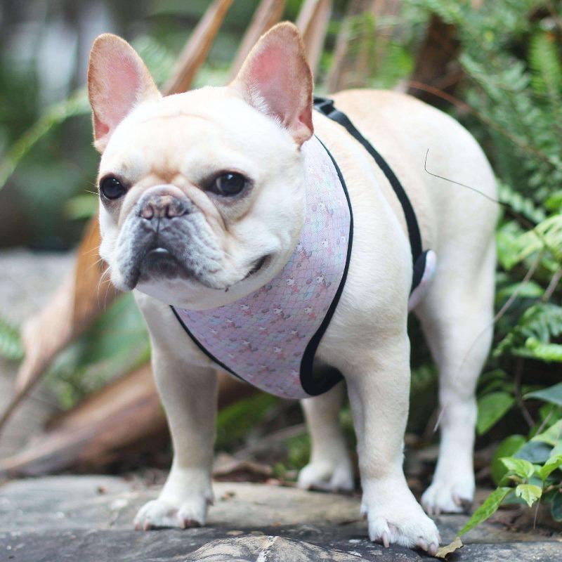 pink camo mermaid dog harness vest - Frenchiely