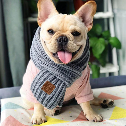 Dog Winter Warm Knitted Scarf for Medium Dogs - Frenchiely