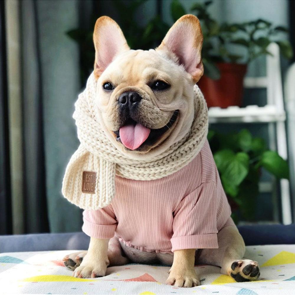 Dog Winter Warm Knitted Scarf for Medium Dogs - Frenchiely