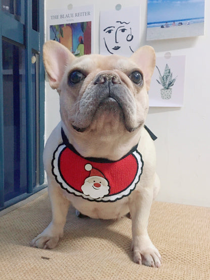 Dog Christmas Santa Clause Bandana for French Bulldog by Frenchiely