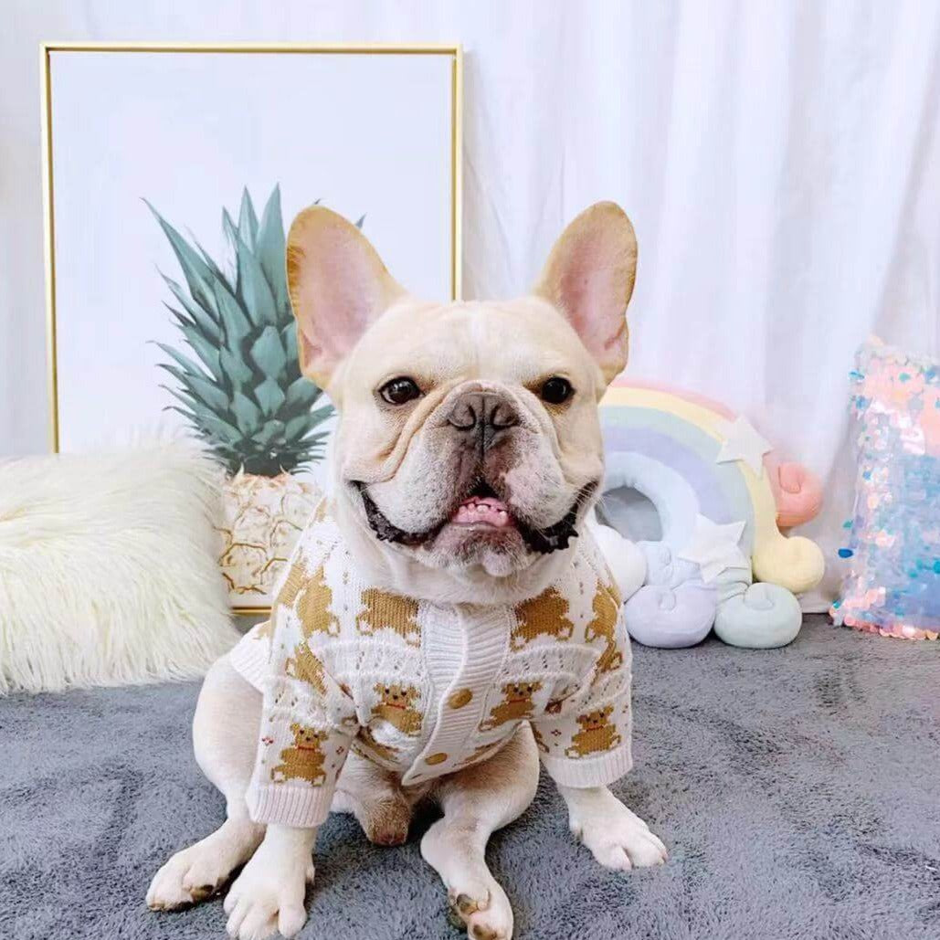Dog Gingerman Christmas Cardigan Sweater - Frenchiely 