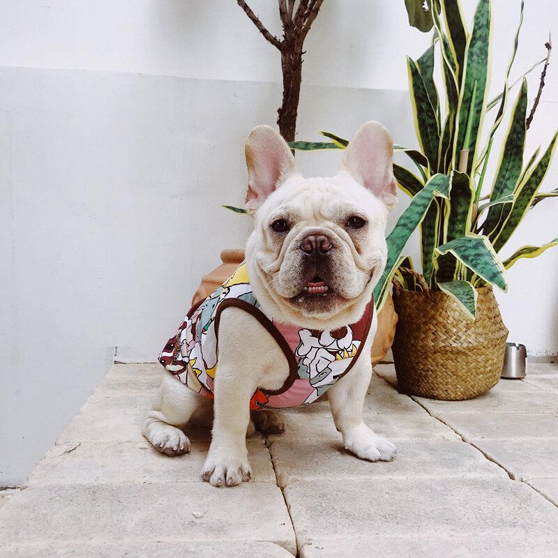 Dog Cartoon Graffiti Vest Shirt for Medium Dog - Frenchiely