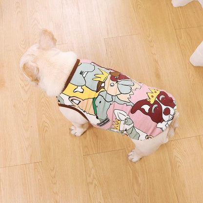 Dog Cartoon Graffiti Vest Shirt for Medium Dog - Frenchiely
