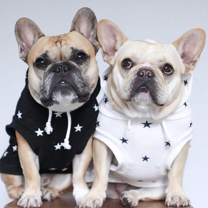 Cheap Dog Sweatshirt Hoodie Vest with Stars - Frenchiely