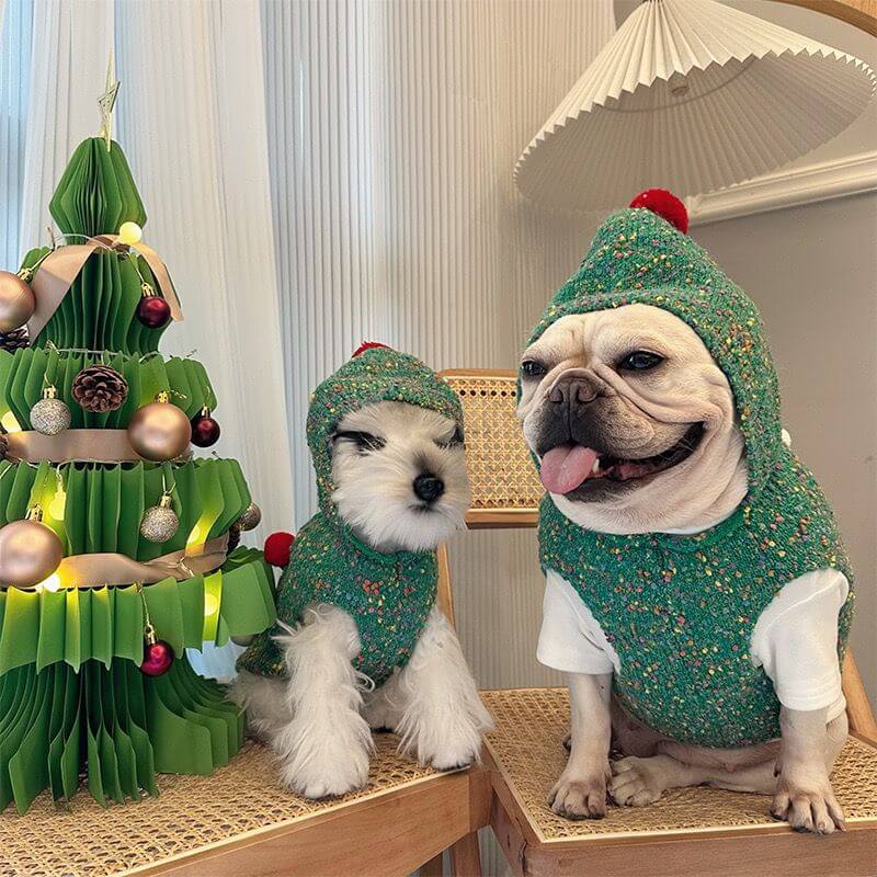 Medium Dog Christmas Clothes with Pompom