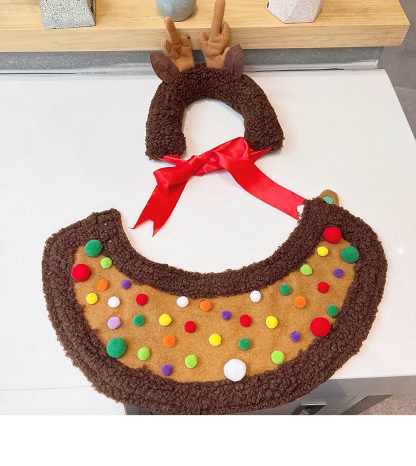 Dog Christmas Reindeer Cloak for Medium Dogs BY FRENCHIELY 