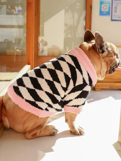 dog black and pink sweater for french bulldogs by Frenchiely