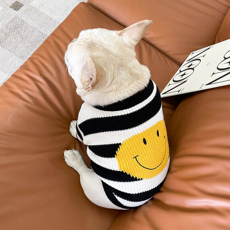 Dog black emoji sweater for small medium dogs by Frenchiely