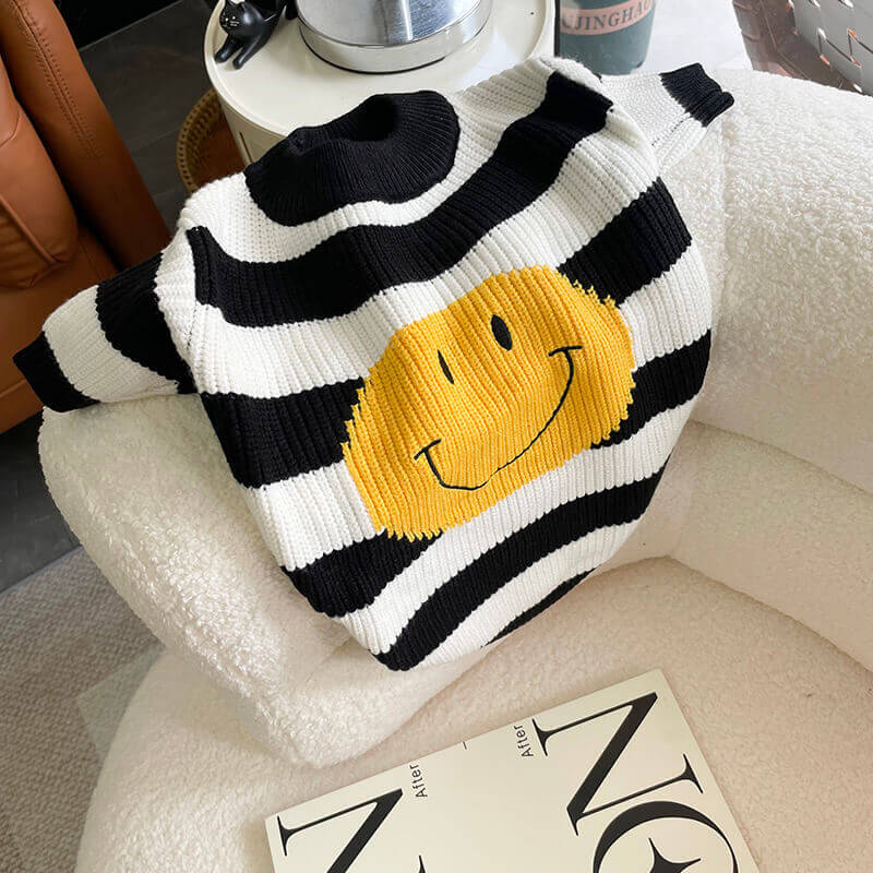 Dog black emoji sweater for small medium dogs by Frenchiely