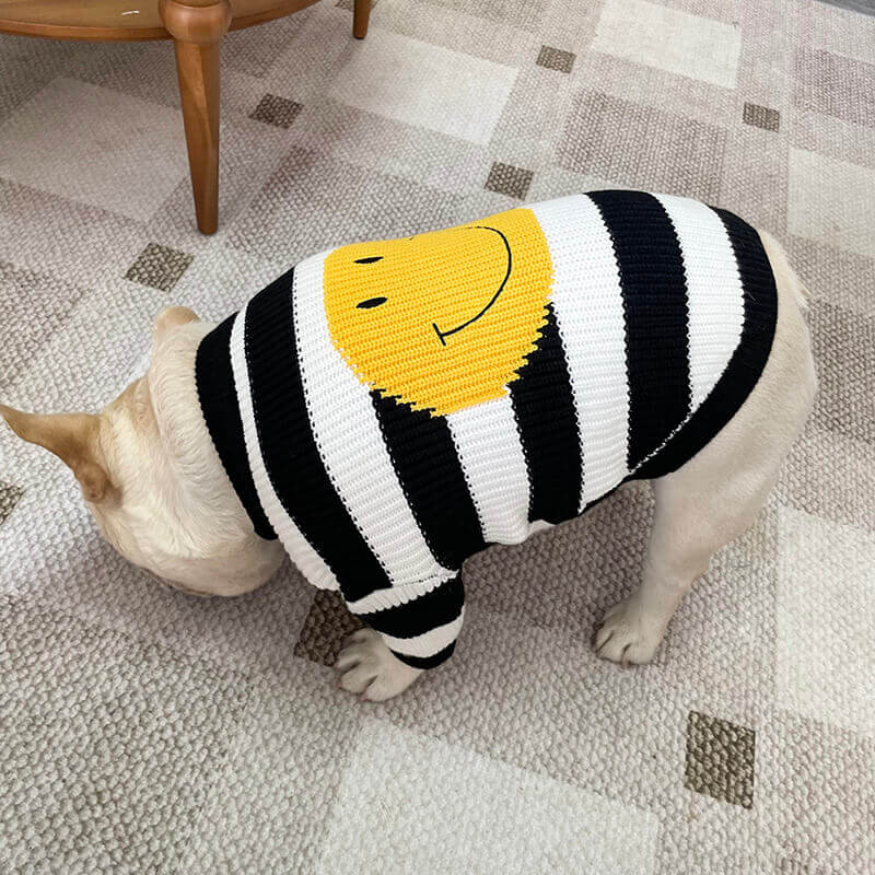 Dog black emoji sweater for small medium dogs by Frenchiely