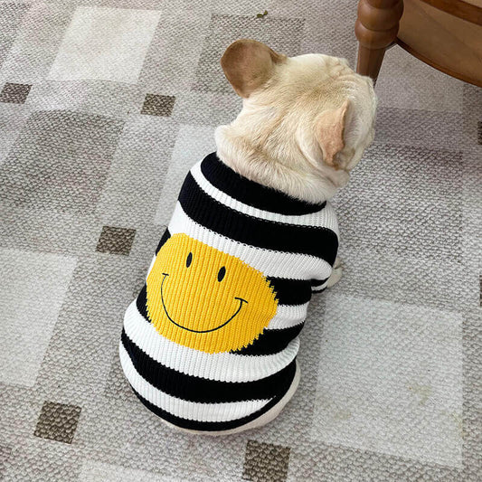 Dog black emoji sweater for small medium dogs by Frenchiely