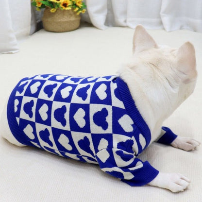 Frenchiely dog blue sweater for medium dogs