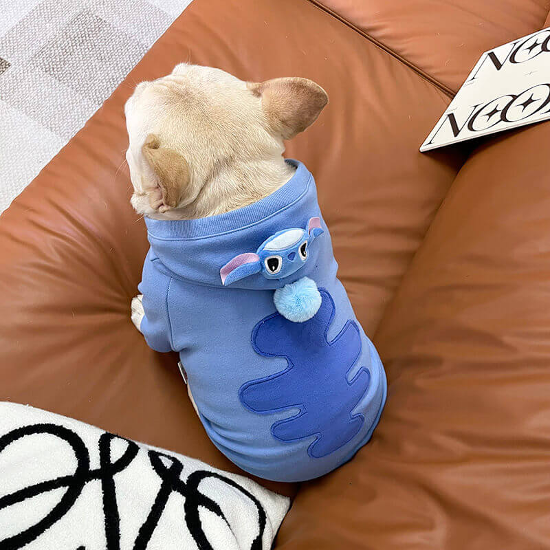cartoon dog stitch hoodie for small medium dogs