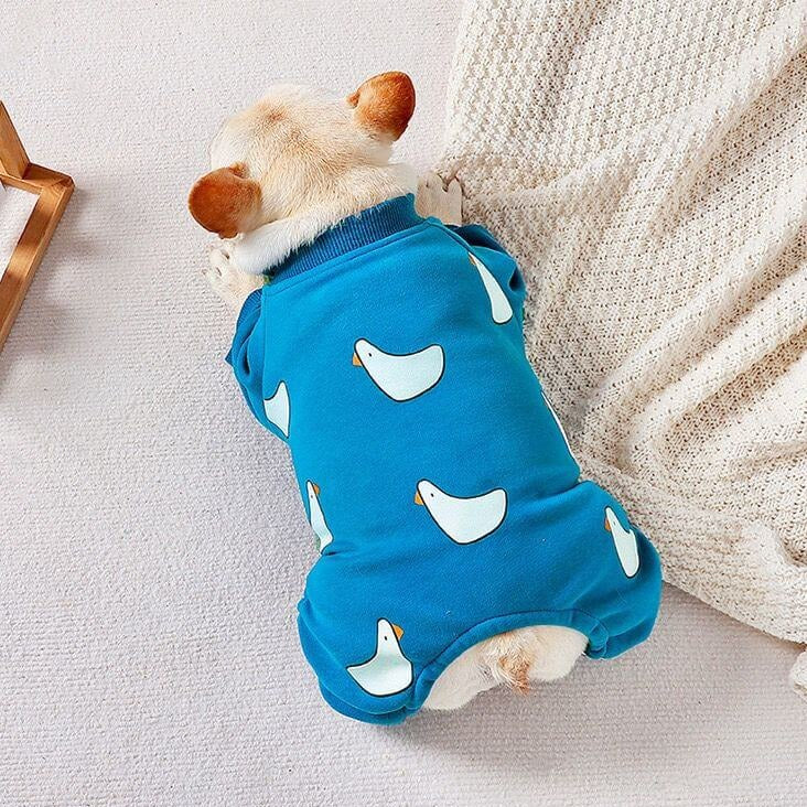 Puppy Blue Swan Pajamas | French Bulldog CLothing Store – Frenchiely