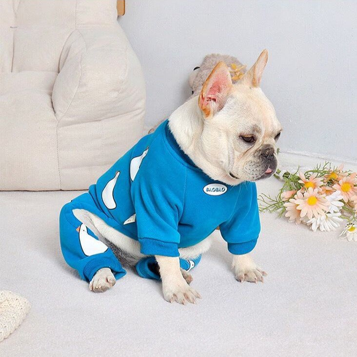 Blue Pajamas with Swan Pattern for small medium dogs 