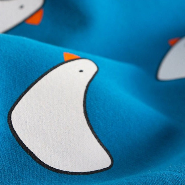 Small Medium Dog Blue Pajamas with Swan Pattern