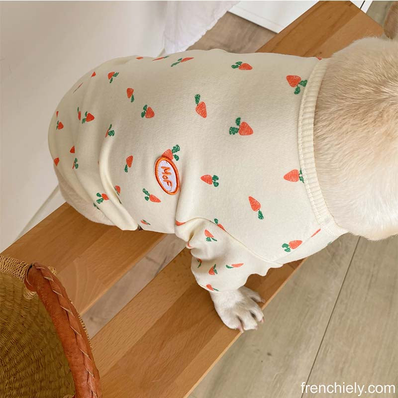 dog cotton carrot shirt for small medium dogs by Frenchiely