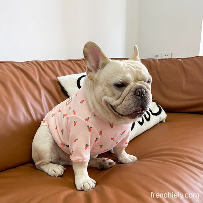dog cotton shirt with carrot patterns for medium dogs by Frenchiely.com