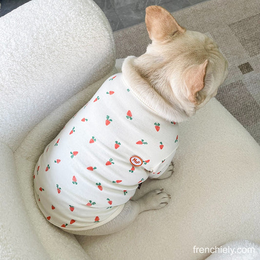 dog cotton shirt with carrot patterns for medium dogs by Frenchiely.com