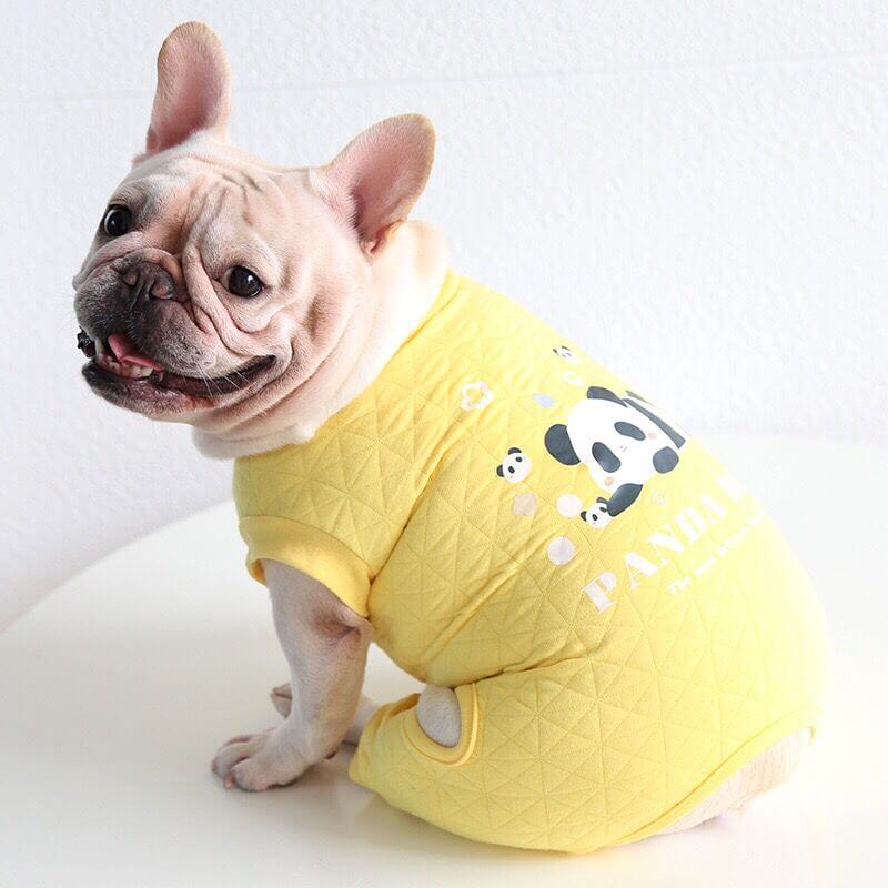 Dog Cartoon Panda Pajamas Onesie for French Bulldogs by Frenchiely 