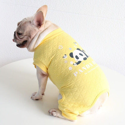 Dog Cartoon Panda Pajamas Onesie for French Bulldogs by Frenchiely 