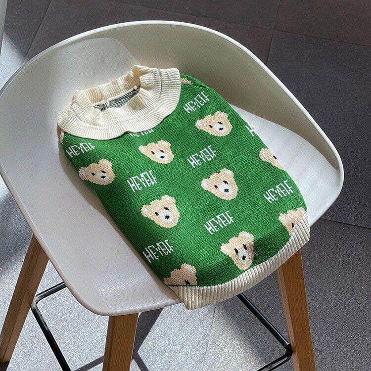 Dog Cartoon Bear Pullover Sweater for Small Medium Dogs BY FRENCHIELY
