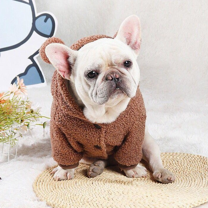 Dog Winter Bear Hoodie Coat Frenchiely
