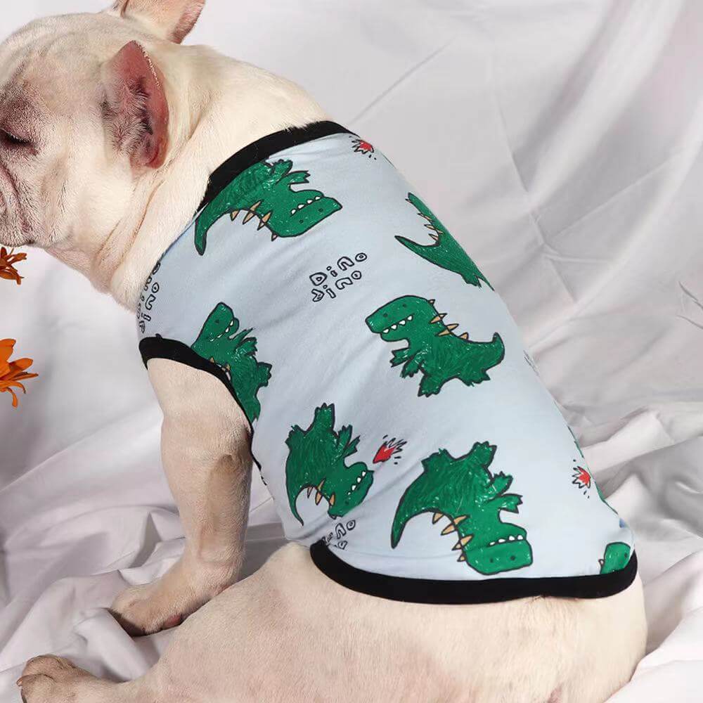 dog cartoon dinosaurs shirts for medium dogs by Frenchiely 