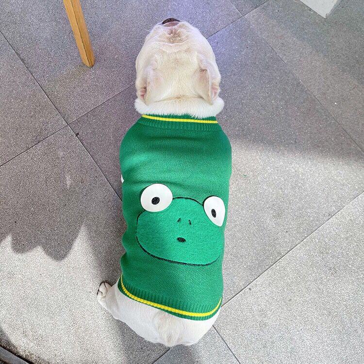 Dog Cartoon Frog Pullover Sweater for Small Medium Dogs FRENCHIELY 2021 DOG FASHION 