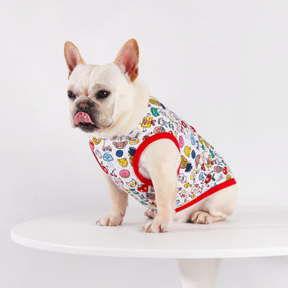 dog red cartoon shirt for small medium dogs by Frenchiely 