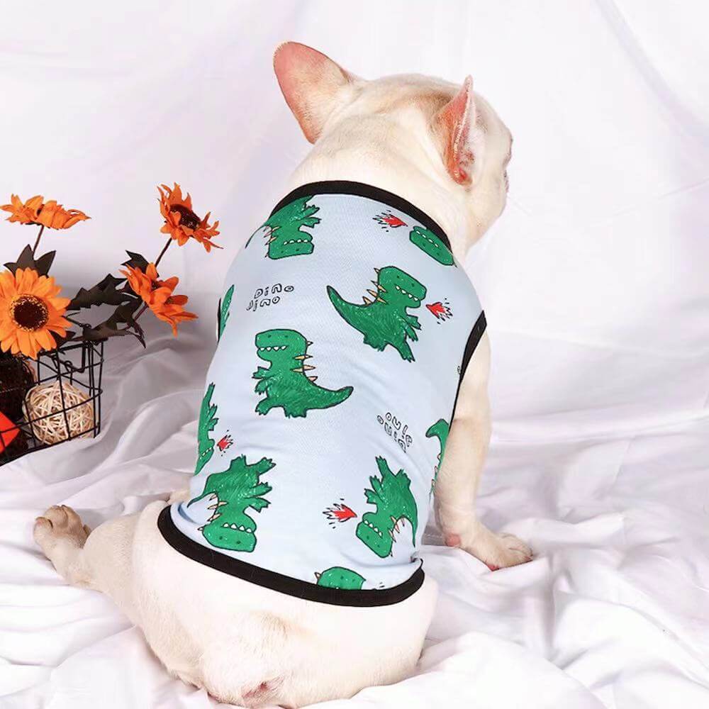 dog cartoon dinosaurs shirts for medium dogs by Frenchiely 