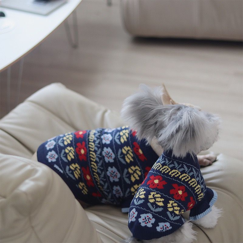 flat knit dog sweater for small medium dogs 