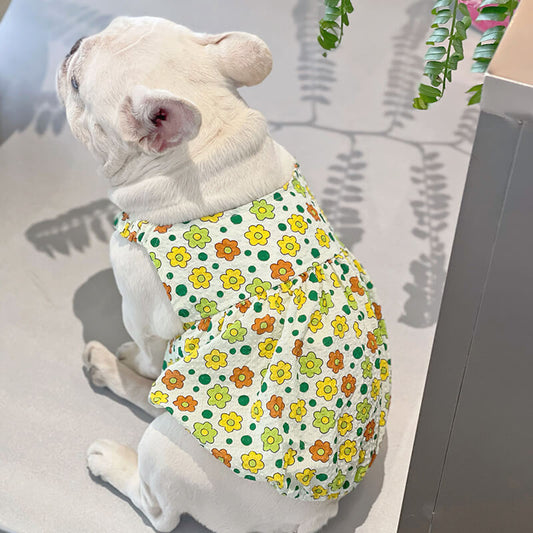 Dog Green Floral Dress for small medium dogs by Frenchiely