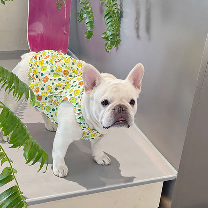 Dog Green Floral Dress for small medium dogs by Frenchiely