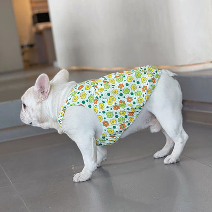 Dog Green Floral Dress for small medium dogs by Frenchiely